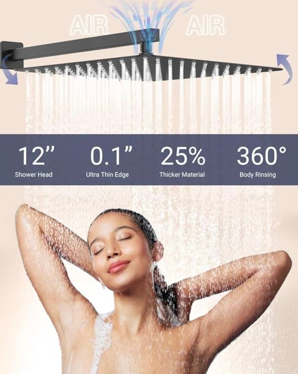 woman and rainfall shower